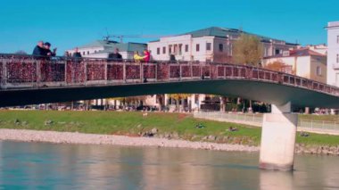 Makartsteg Feingold-Steg 'in Salzburg' daki süresi doldu. Yüksek kalite 4k görüntü