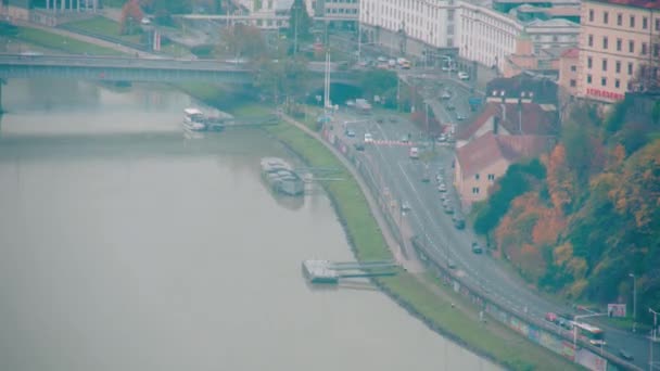 Timelapse Ruchu Linz Górna Austria Wysokiej Jakości Materiał — Wideo stockowe