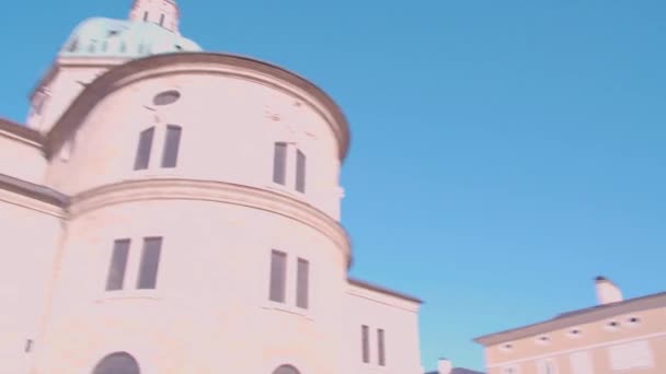 Salzburgo Domplatz Casa Jedermann Vista Residência Para Fortaleza Franziska Imagens — Vídeo de Stock