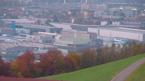Linz Pan Steyregg Sul Danubio Porto Filmati Alta Qualità — Video Stock