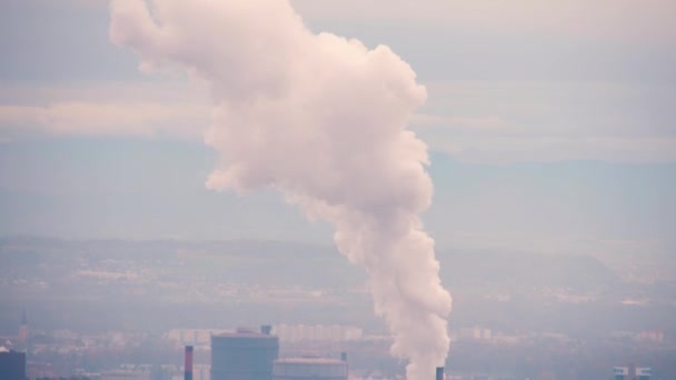 Chmury Emisji Linza Obszarze Przemysłowym Wysokiej Jakości Materiał — Wideo stockowe