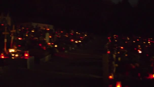 Noc Všech Svatých Hřbitově Vysoce Kvalitní Záběry — Stock video
