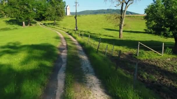 Drone Shot Route Gravier Rural Images Haute Qualité — Video