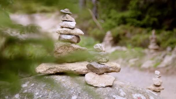 Cairn Lungo Percorso Escursionistico Estate Filmati Alta Qualità — Video Stock