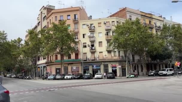 Quartiere Barcellona Poblenou Scena Stradale Filmati Alta Qualità — Video Stock