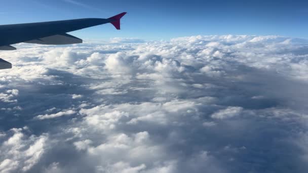 Beau Paysage Nuageux Sur Europe Aile Plane Images Haute Qualité — Video