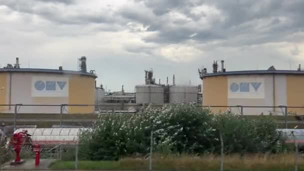 Usina Petroquímica Óleo Mineral Schwechat Viena Imagens Alta Qualidade — Vídeo de Stock