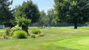 Dev golf topuyla golf sahası. Yüksek kalite 4k görüntü