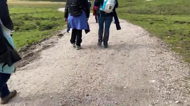 Frauen Mittleren Alters Wandern Auf Einem Alpinen Fußweg Hochwertiges Filmmaterial — Stockvideo