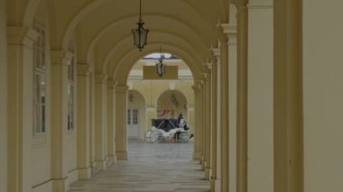 Viyana iç sarayındaki İmparatorluk Schoenbrunn Sarayı. Yüksek kalite 4k görüntü