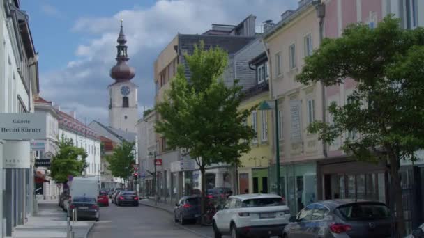 Cityscapce Wels Upper Austria Кадри Високої Якості — стокове відео
