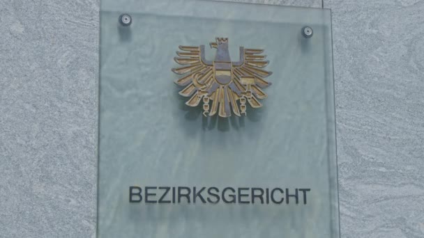 Επαρχιακό Δικαστήριο Αυστριακή Ρεπουμπλικανική Αετό Υπογράψει Υψηλής Ποιότητας Πλάνα — Αρχείο Βίντεο