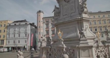 Linz, Avusturya 'daki eski belediye binası. Yüksek kalite 4k görüntü