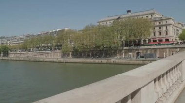 Seine Nehri seti ile Ile De Paris. Yüksek kalite 4k görüntü