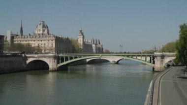 Seine Nehri seti ile Ile De Paris. Yüksek kalite 4k görüntü