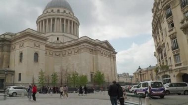 Paris, Fransa 'daki ünlü Pantheon anıtı. Yüksek kalite 4k görüntü