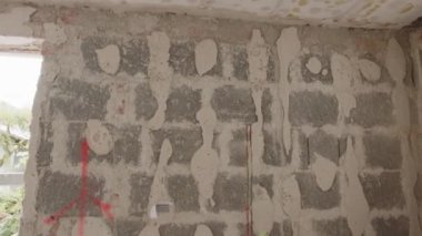 Evin inşaat alanının iç kabuk odaları. Yüksek kalite 4k görüntü