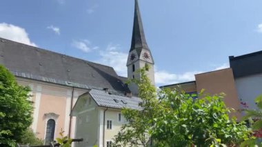Bad Ischl kilisesi, Yukarı Avusturya. Yüksek kalite 4k görüntü