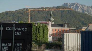 Avusturya 'nın Alp şehrinde sanat projesi. Yüksek kalite 4k görüntü