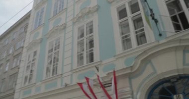 Viyana Baeckerstrasse 'deki barok kasaba evi. Yüksek kalite 4k görüntü