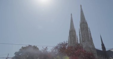 Viyana 'nın 9. bölgesinde Votivkirche. Yüksek kalite 4k görüntü