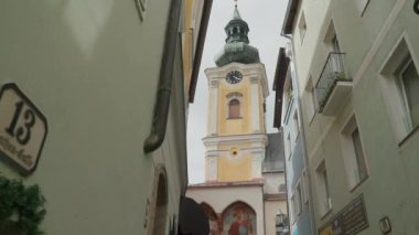 Yukarı Avusturya, Salzkammergut 'taki Gmunden şehri. Yüksek kalite 4k görüntü