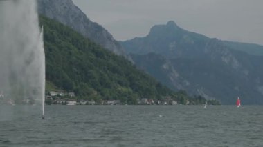 Gmunden Gruenberg, Traunstein ve Erlakogel Dağları. Yüksek kalite 4k görüntü
