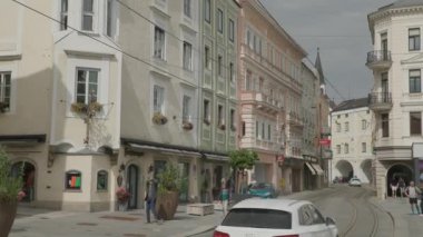 Yukarı Avusturya, Salzkammergut 'taki Gmunden şehri. Yüksek kalite 4k görüntü
