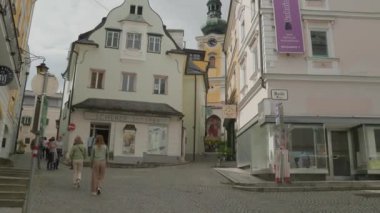 Yukarı Avusturya, Salzkammergut 'taki Gmunden şehri. Yüksek kalite 4k görüntü