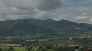 view Schlierbach abbey to Kremstal valley. High quality 4k footage