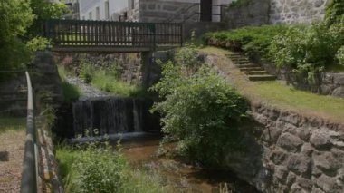 Yukarı Avusturya 'daki Muehlviertel köyünden akan güzel bir dere. Yüksek kalite 4k görüntü