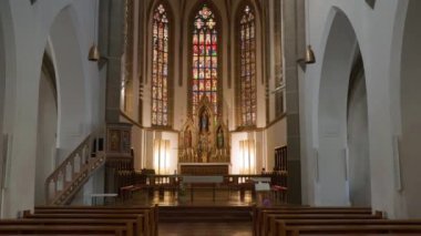 Yukarı Avusturya, Wels 'deki barok kasaba kilisesi. Yüksek kalite 4k görüntü