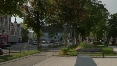 Yukarı Avusturya, Wels 'deki Pollheimerpark halk parkı. Yüksek kalite 4k görüntü