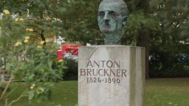 Besteci Anton Bruckner 'ın büstü. Yüksek kalite 4k görüntü