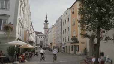 Yazın Linz Altstadt tarihi şehir merkezi. Yüksek kalite 4k görüntü