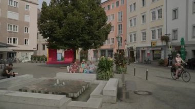 Yazın Linz Altstadt tarihi şehir merkezi. Yüksek kalite 4k görüntü