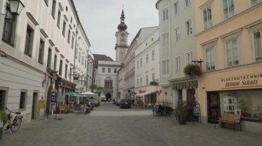 Yazın Linz Altstadt tarihi şehir merkezi. Yüksek kalite 4k görüntü