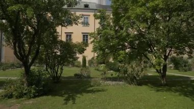 Barok Manastırı 'nın iç mahkemesi St. Florian, Yukarı Avusturya. Yüksek kalite 4k görüntü