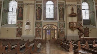 Bad Ischl kilisesinin içinde. Yüksek kalite 4k görüntü