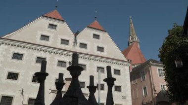 Steyr 'deki tarihi Innerberger Stadel. Yüksek kalite 4k görüntü