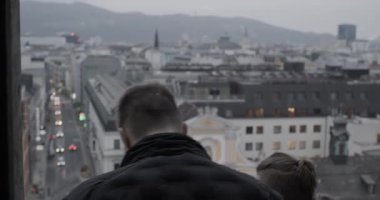 Rudigierstrasse ve Linz 'in şehir merkezi. Yüksek kalite 4k görüntü