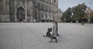 Yukarı Avusturya, Linz 'deki neo gotik katedralin detayları. Yüksek kalite 4k görüntü