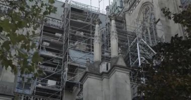 Neo Gotik Katedrali 'nin iskelesi. Yüksek kalite 4k görüntü