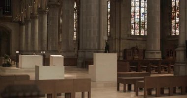 Yukarı Avusturya, Linz 'deki St. Mary Katedrali' nin içinde. Yüksek kalite 4k görüntü