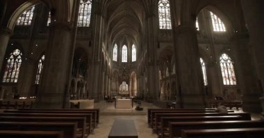 Yukarı Avusturya, Linz 'deki St. Mary Katedrali' nin içinde. Yüksek kalite 4k görüntü