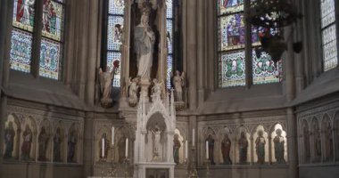 Linz Katedrali 'nde Leydi Mary ile vokal şapeli. Yüksek kalite 4k görüntü