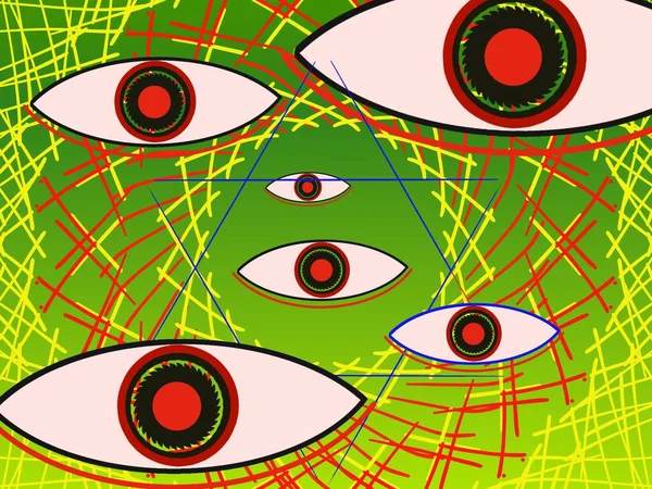 Abstract Background, illustration of eyes everywhere