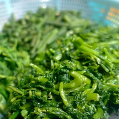 Closeup picture of boiled spinach 
