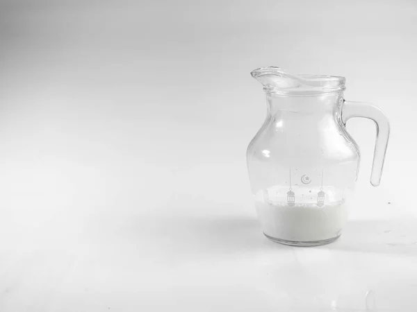 Концепция Мирового Дня Молока Изображение Кувшин Стакана Молока Печенье Столе — стоковое фото