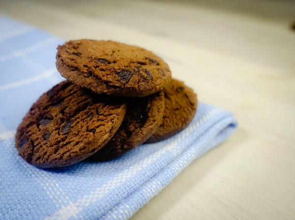 Concept Fond Délicieux Biscuits Aux Pépites Chocolat Conception Pour Journée — Photo